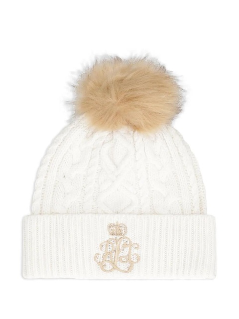 Lauren Ralph Lauren cable-knit pompom beanie hat - White - zdjęcie produktu nr 1