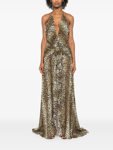 Blumarine leopard-print georgette maxi dress - Brown - zdjęcie produktu nr 2