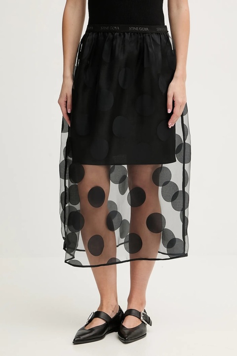 Stine Goya spódnica kolor czarny midi rozkloszowana SG-PS26-SK023-2460 - zdjęcie produktu nr 1