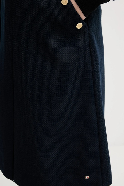 Tommy Hilfiger spódnica z dodatkiem wełny kolor granatowy mini prosta WW0WW49474 - zdjęcie produktu nr 2