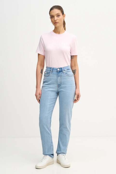 Calvin Klein Jeans t-shirt bawełniany damski kolor różowy LV047E813G - zdjęcie produktu nr 2