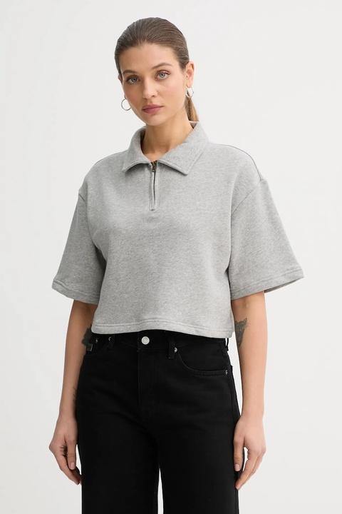 United Colors of Benetton polo bawełniane x Stranger Things damski kolor szary 33NVD3015 - zdjęcie produktu nr 1