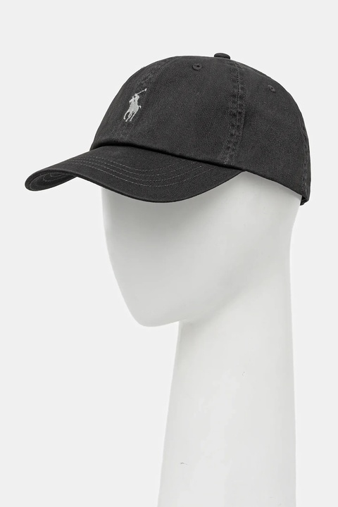 Polo Ralph Lauren czapka z daszkiem bawełniana kolor czarny gładka 211912843 - zdjęcie produktu nr 1
