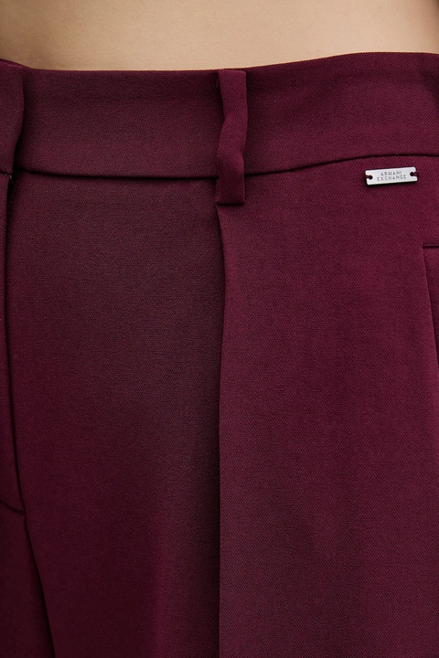Armani Exchange spodnie damskie kolor bordowy proste high waist XW000664 AF10872 - zdjęcie produktu nr 2