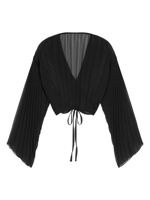 Versace Safety Pin cover-up pleated top - Black - zdjęcie produktu nr 2
