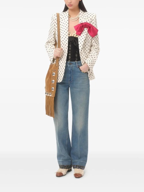 Valentino Garavani floral-trim jeans - Blue - zdjęcie produktu nr 2