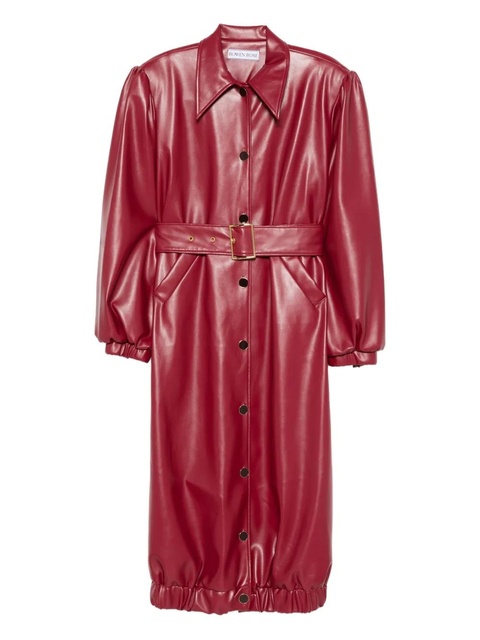 Rowen Rose belted puff-sleeve coat - Red - zdjęcie produktu nr 1