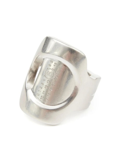 MM6 Maison Margiela numbers-engraved cut-out ring - Silver - zdjęcie produktu nr 1