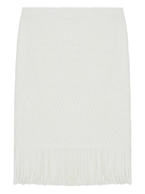 Simkhai Xavia lattice-knit fringe skirt - White - zdjęcie produktu nr 1