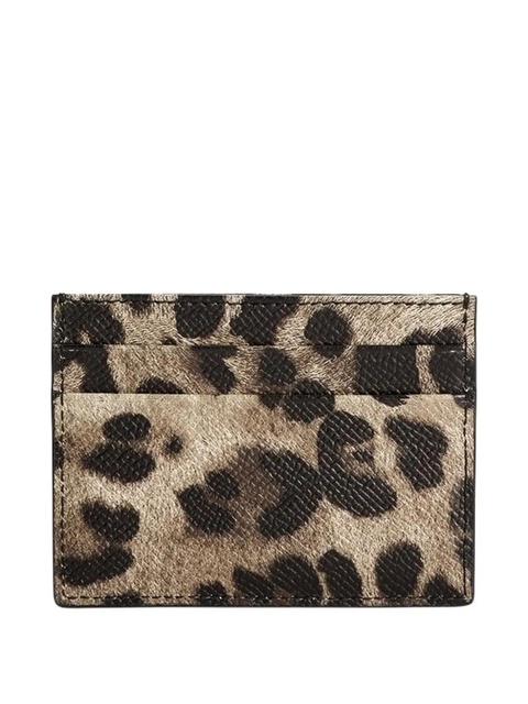 Dolce & Gabbana leopard-print logo-plaque cardholder - Brown - zdjęcie produktu nr 2