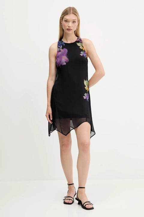 Desigual sukienka NALA kolor czarny mini rozkloszowana 25WWVW30 - zdjęcie produktu nr 2