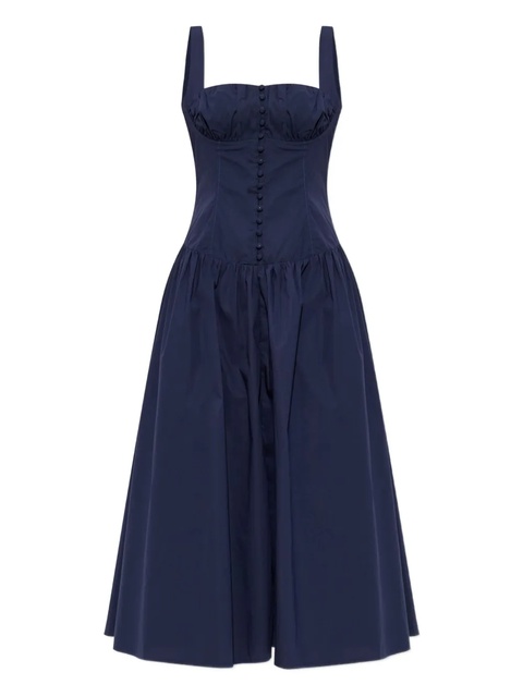 Cult Gaia Emmett buttoned gathered midi dress - Blue - zdjęcie produktu nr 1