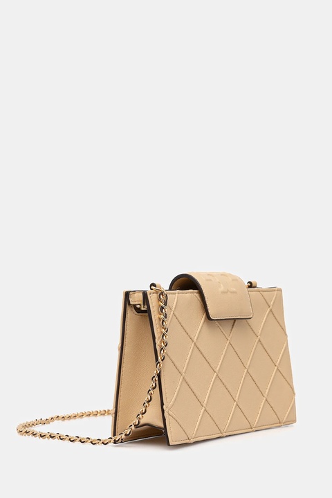 Tory Burch torebka skórzana Fleming kolor beżowy 167250-700 - zdjęcie produktu nr 2