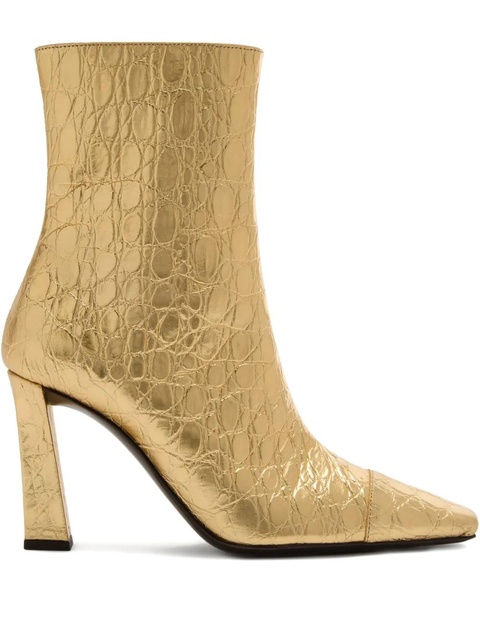 Giuseppe Zanotti 90mm Janiee crocodile-print square-toe boots - Gold - zdjęcie produktu nr 1