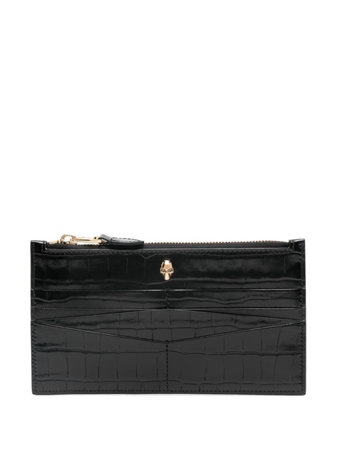 Alexander McQueen skull-stud cardholder - Black - zdjęcie produktu nr 2