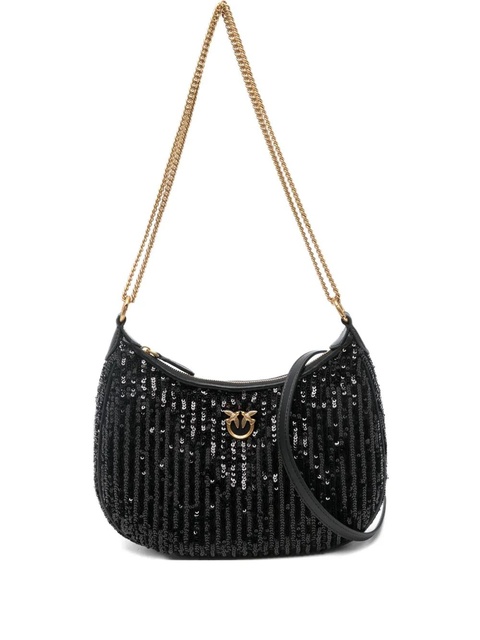 PINKO mini Half Moon sequinned shoulder bag - Black - zdjęcie produktu nr 1