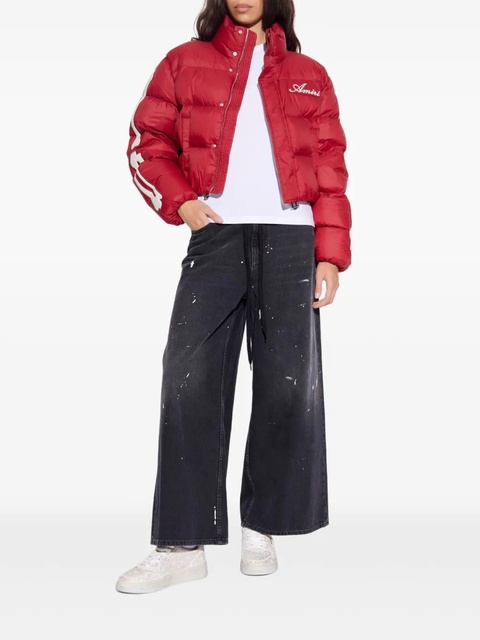 AMIRI bones-print cropped down jacket - Red - zdjęcie produktu nr 1