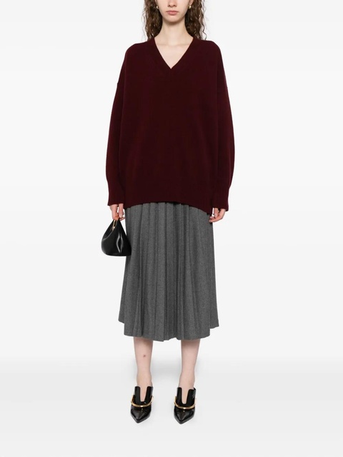 Róhe v-neck knitted jumper - Red - zdjęcie produktu nr 2