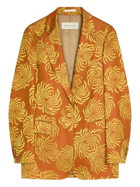 DRIES VAN NOTEN floral jacquard blazer - Yellow - zdjęcie produktu nr 1