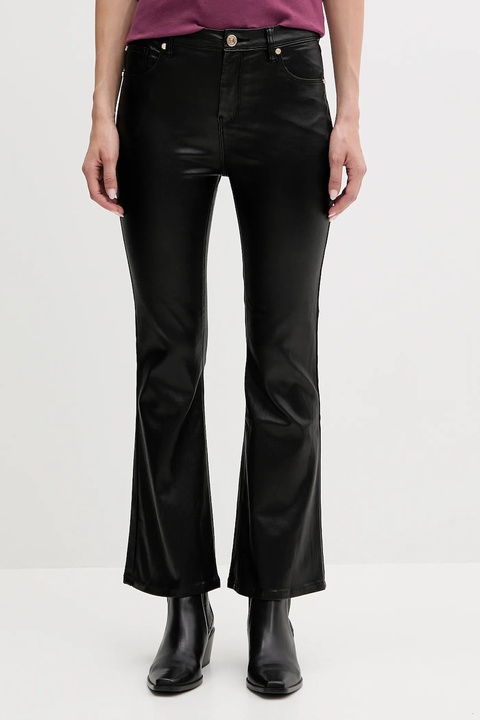 Gaudi spodnie damskie kolor czarny dzwony high waist 521BD25016 - zdjęcie produktu nr 1