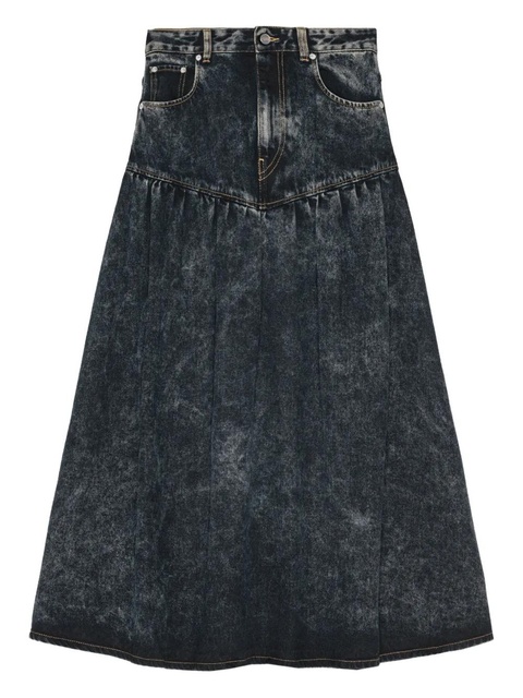 GANNI gathered-detail denim skirt - Blue - zdjęcie produktu nr 1