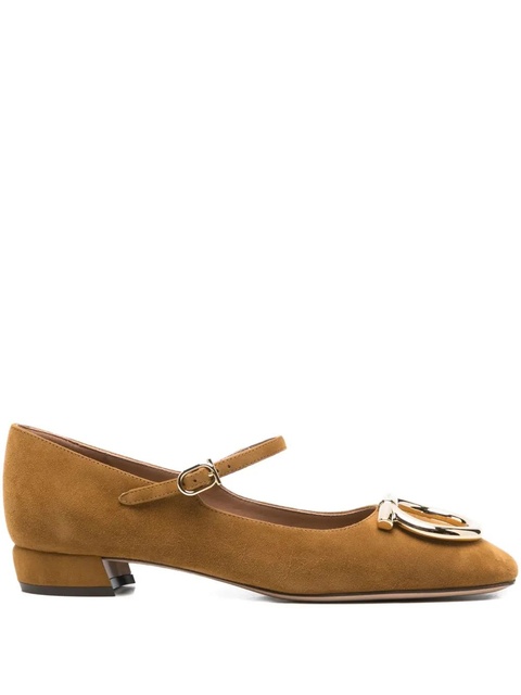 Ferragamo buckle-detail suede pumps - Brown - zdjęcie produktu nr 1