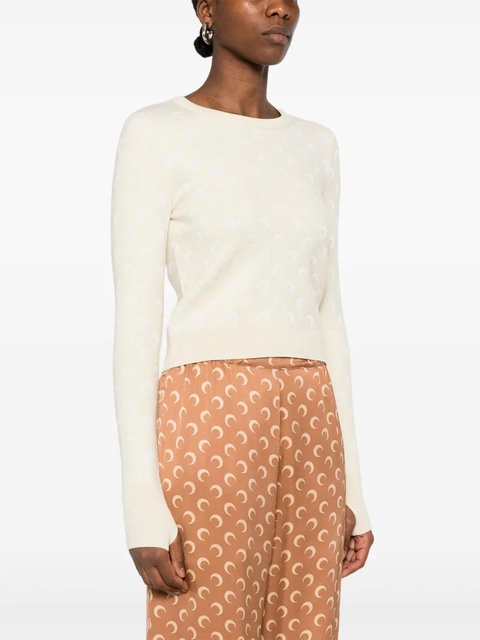 Marine Serre moon-jacquard sweater - Neutrals - zdjęcie produktu nr 2