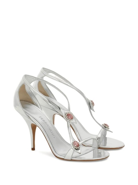 Ferragamo 90mm crystal-embellished sandals - Silver - zdjęcie produktu nr 2