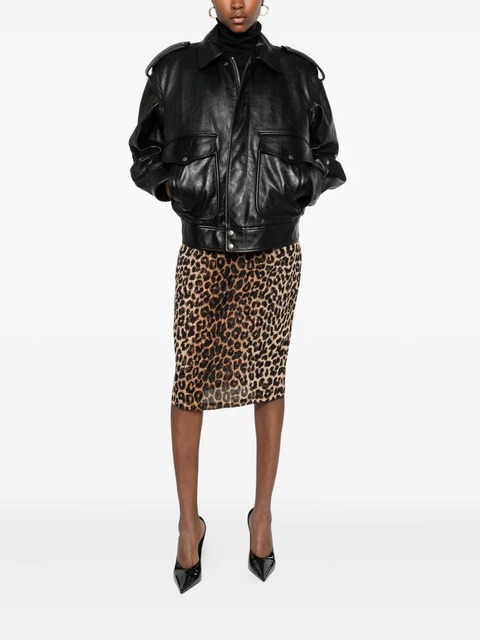 Saint Laurent animal-print skirt - Brown - zdjęcie produktu nr 1
