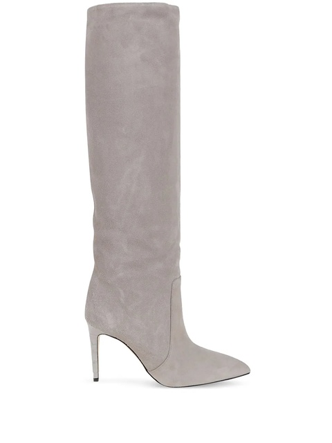 Paris Texas 85mm suede stiletto boots - Grey - zdjęcie produktu nr 1