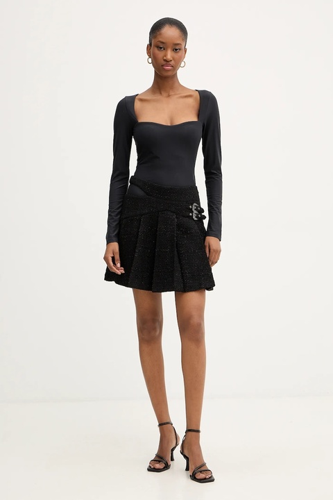 Versace Jeans Couture spódnica mini kolor czarny mini prosta 79HAE801 N0539 - zdjęcie produktu nr 1