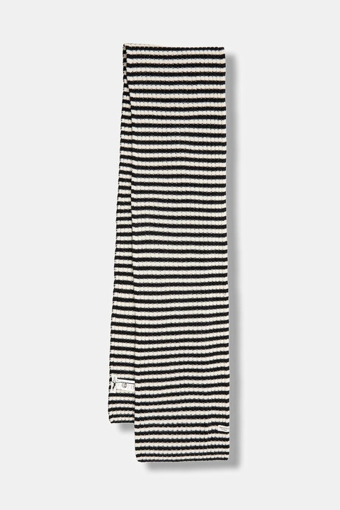 Marc O'Polo szalik wełniany damski kolor granatowy wzorzysty 600605402123 - zdjęcie produktu nr 1