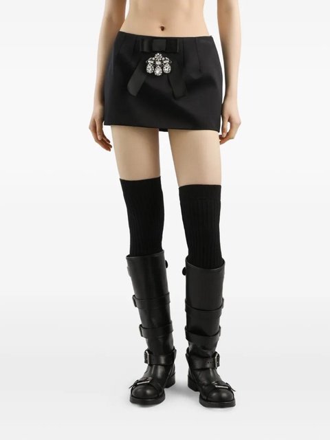 Dolce & Gabbana bow-embellished crystal-detail mini skirt - Black - zdjęcie produktu nr 2