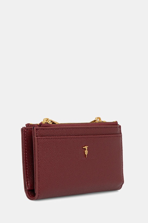 Trussardi portfel skórzany damski kolor bordowy I040E000071N - zdjęcie produktu nr 1