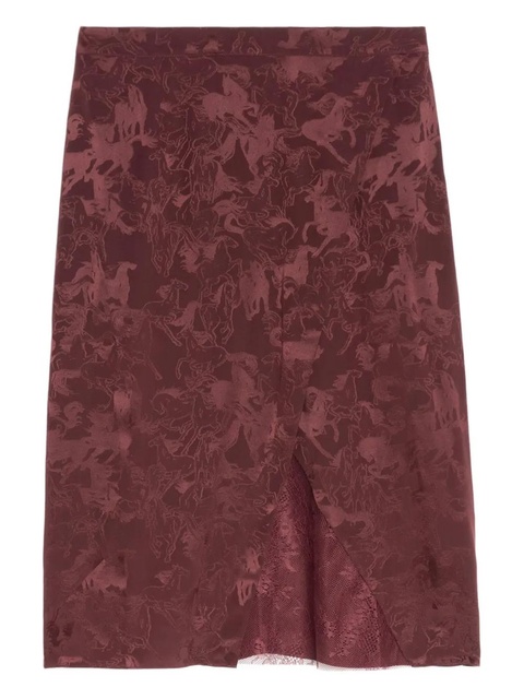 Zadig&Voltaire floral-lace horse-motif skirt - Red - zdjęcie produktu nr 1
