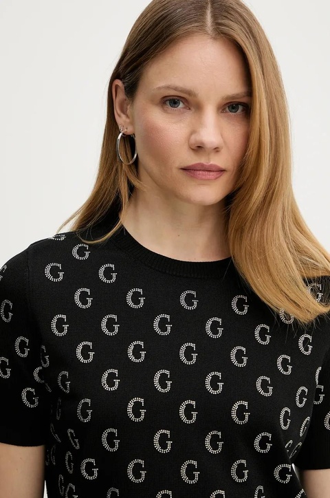 Guess t-shirt JASMINE damski kolor czarny W5GR05 Z3D60 - zdjęcie produktu nr 2