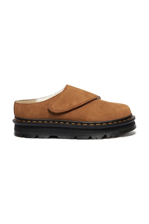 Dr. Martens klapki skórzane ZebZag AnyWair Warm Lined Mule kolor brązowy DM41731200 - zdjęcie produktu nr 2