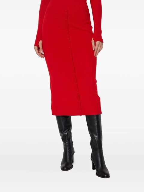 Victoria Beckham button-front fitted skirt - Red - zdjęcie produktu nr 2