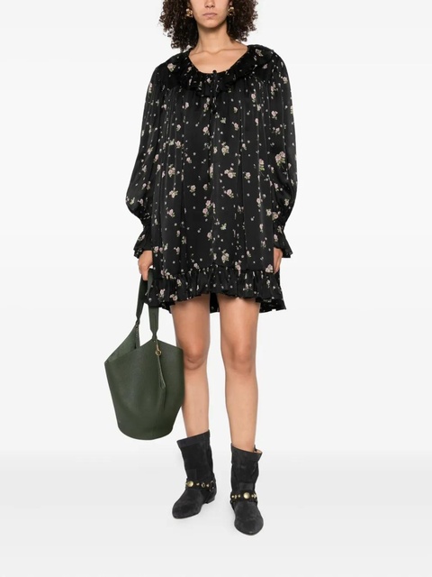 Chloé floral ruffled mini dress - Black - zdjęcie produktu nr 2