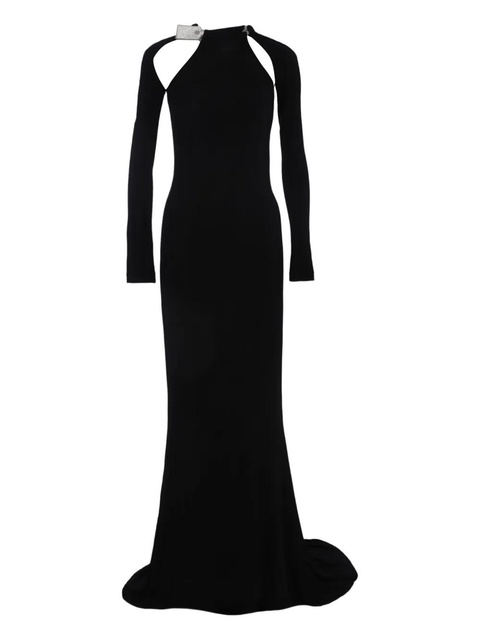 Off-White crystal-tie maxi dress - Black - zdjęcie produktu nr 1