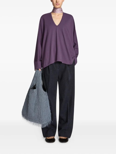 DRIES VAN NOTEN pinstripe wool trousers - Blue - zdjęcie produktu nr 2