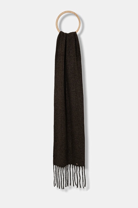 Tommy Hilfiger szalik damski kolor brązowy gładki AW0AW17793 - zdjęcie produktu nr 1