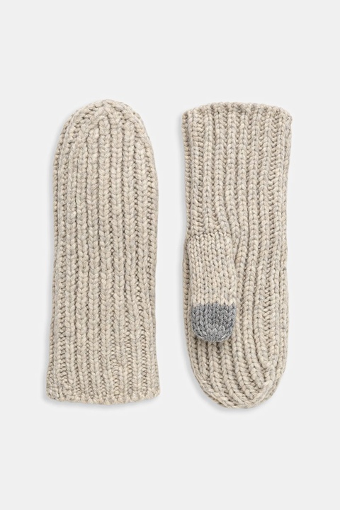 UGG rękawiczki z domieszką wełny CHUNKY damskie kolor szary 101022 - zdjęcie produktu nr 1