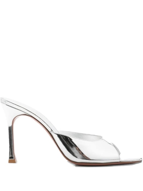 Amina Muaddi 95mm Alexa leather sandals - Silver - zdjęcie produktu nr 1