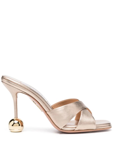 Aquazzura 95mm metallic-finish sandals - Gold - zdjęcie produktu nr 1