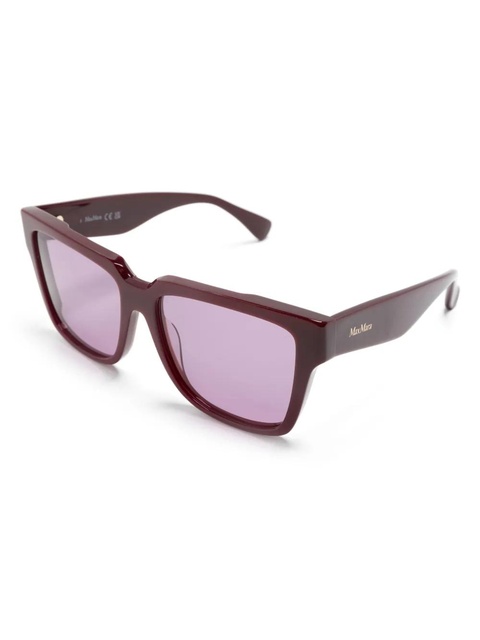 Max Mara Eyewear logo-engraved square-frame sunglasses - Red - zdjęcie produktu nr 2