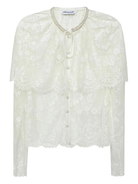 Self-Portrait lace top - White - zdjęcie produktu nr 1