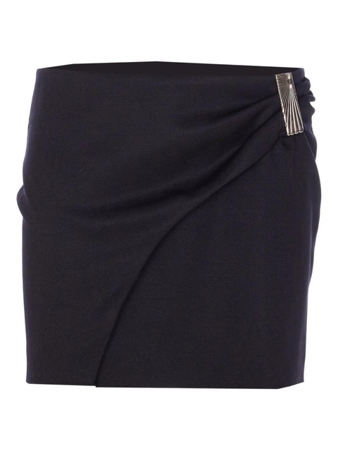 The Attico draped plaque-embellished skirt - Black - zdjęcie produktu nr 1