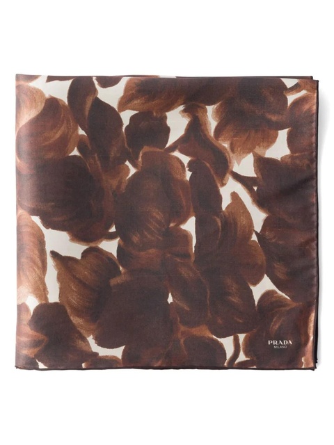 Prada floral-print scarf - Brown - zdjęcie produktu nr 1