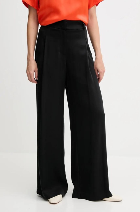 Sisley spodnie damskie kolor czarny szerokie high waist 4V7PLF06N - zdjęcie produktu nr 1